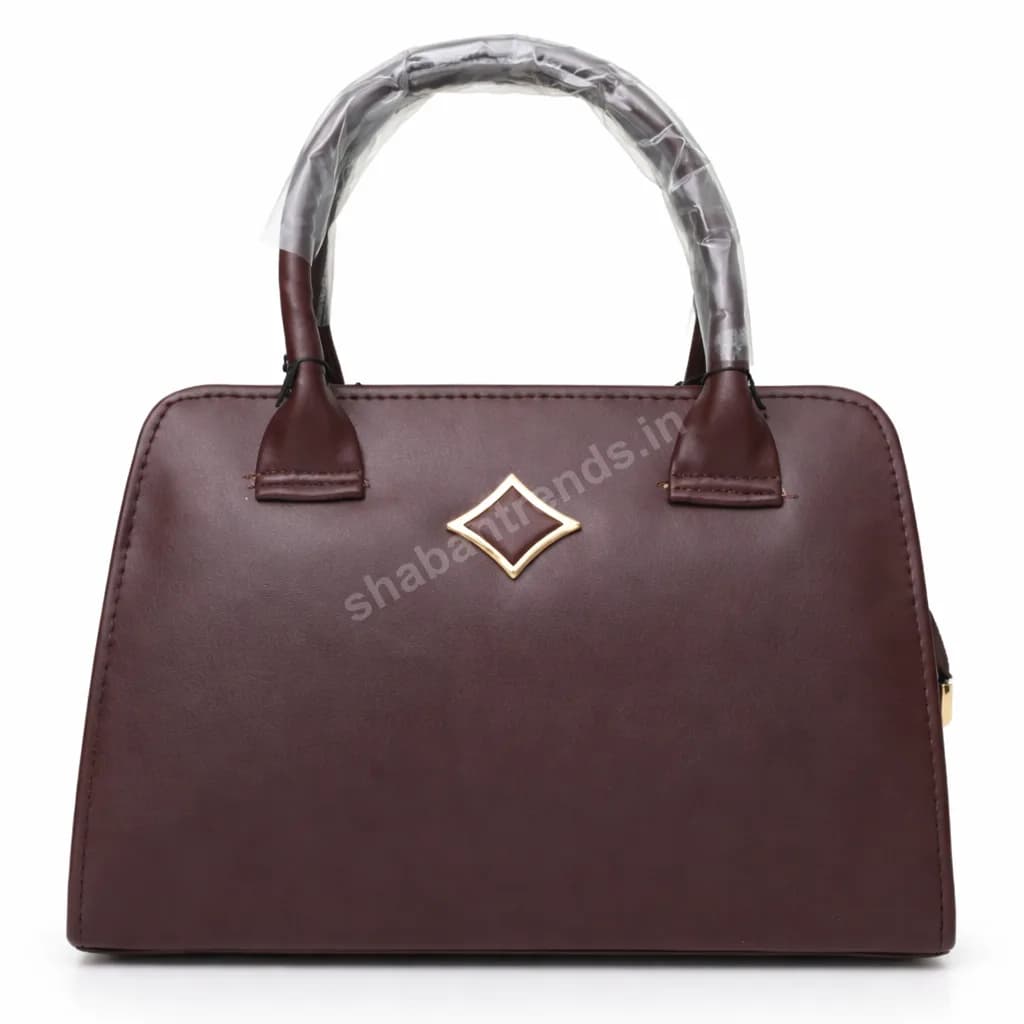 Classic Dark Brown Women Handbag with Structured Design & Spacious Compartments
